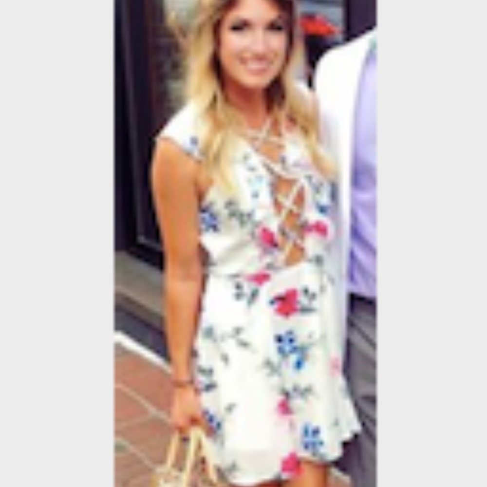 White Floral Corset Dress